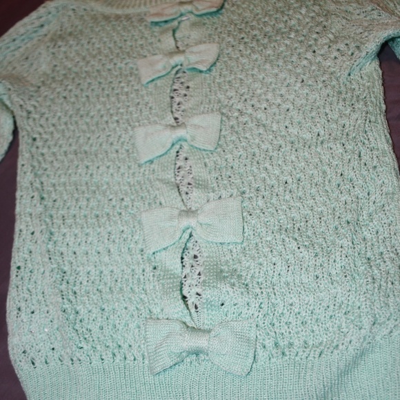 Delias Sweater With Bow Back Detail-Mint Green - Picture 4 of 4